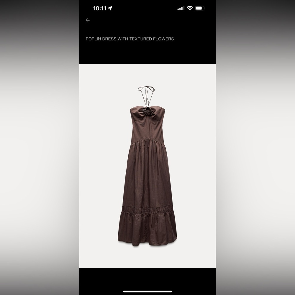 Zara brown poplin dress